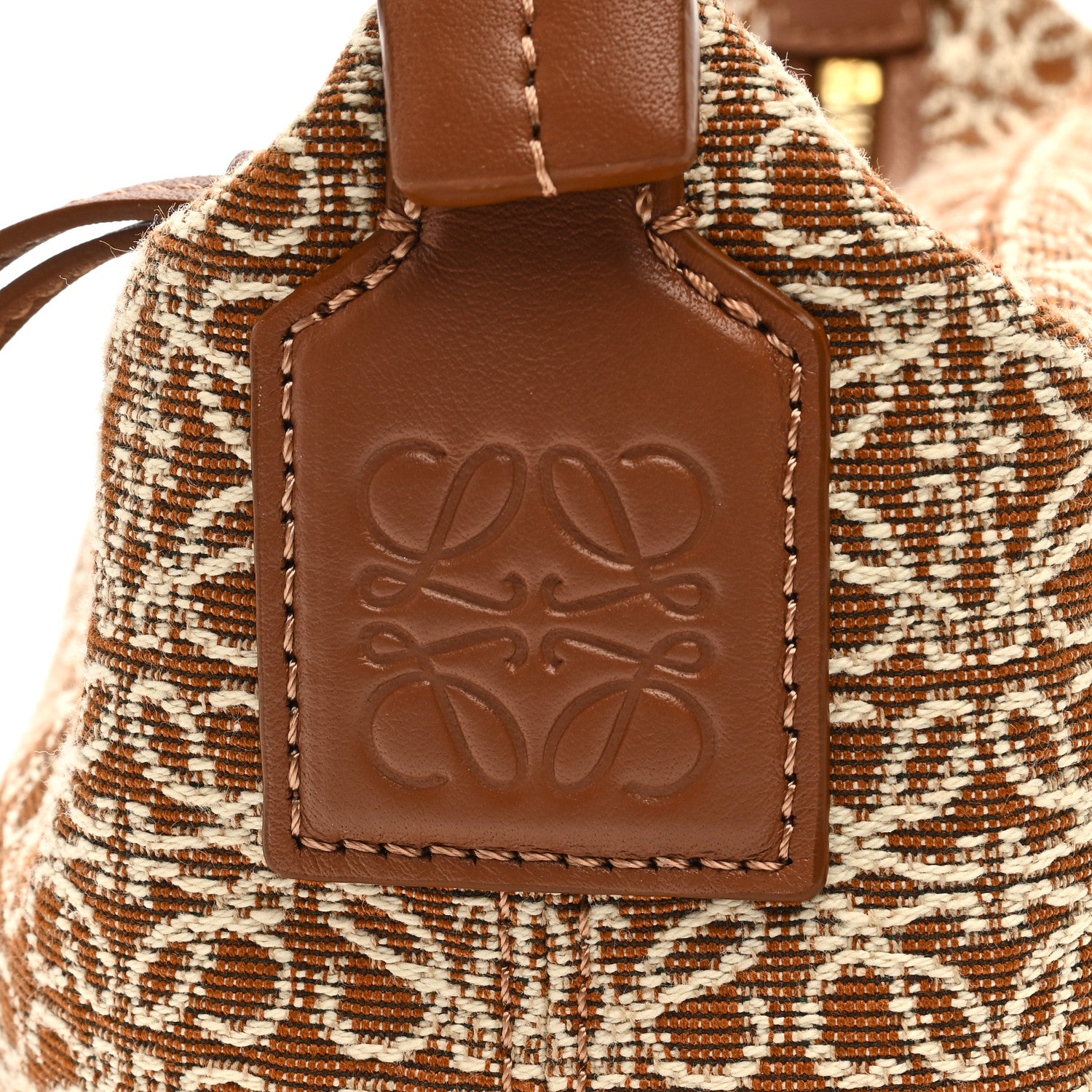 Loewe Jacquard Anagram Calfskin Small Cubi Bag Tan Pecan 6 of 10