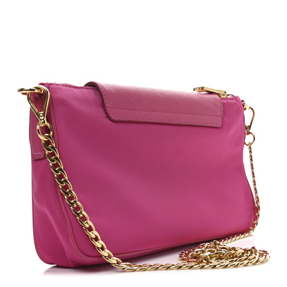 Prada Tessuto Nylon Saffiano Bandoliera Crossbody Bag Fuxia 3 of 9