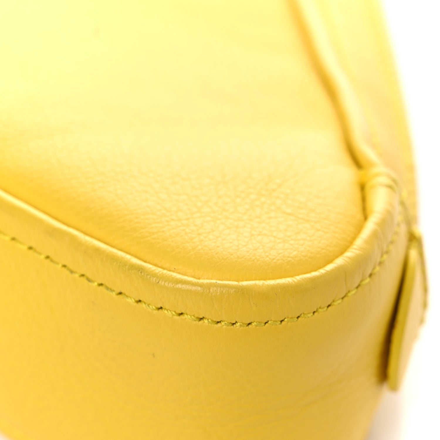 Balenciaga Shiny Day Calfskin Logo M Triangle Pouch Jaune Black 8 of 12