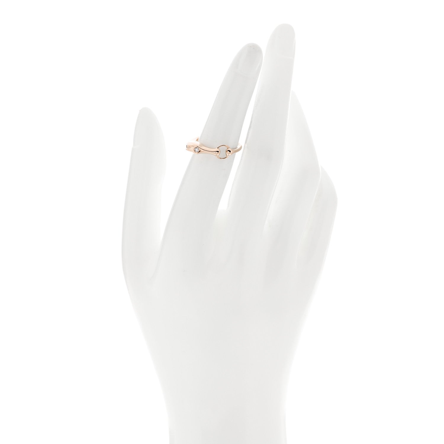 Hermes 18K Rose Gold Diamond TPM Galop Ring 50 5.25 3 of 9