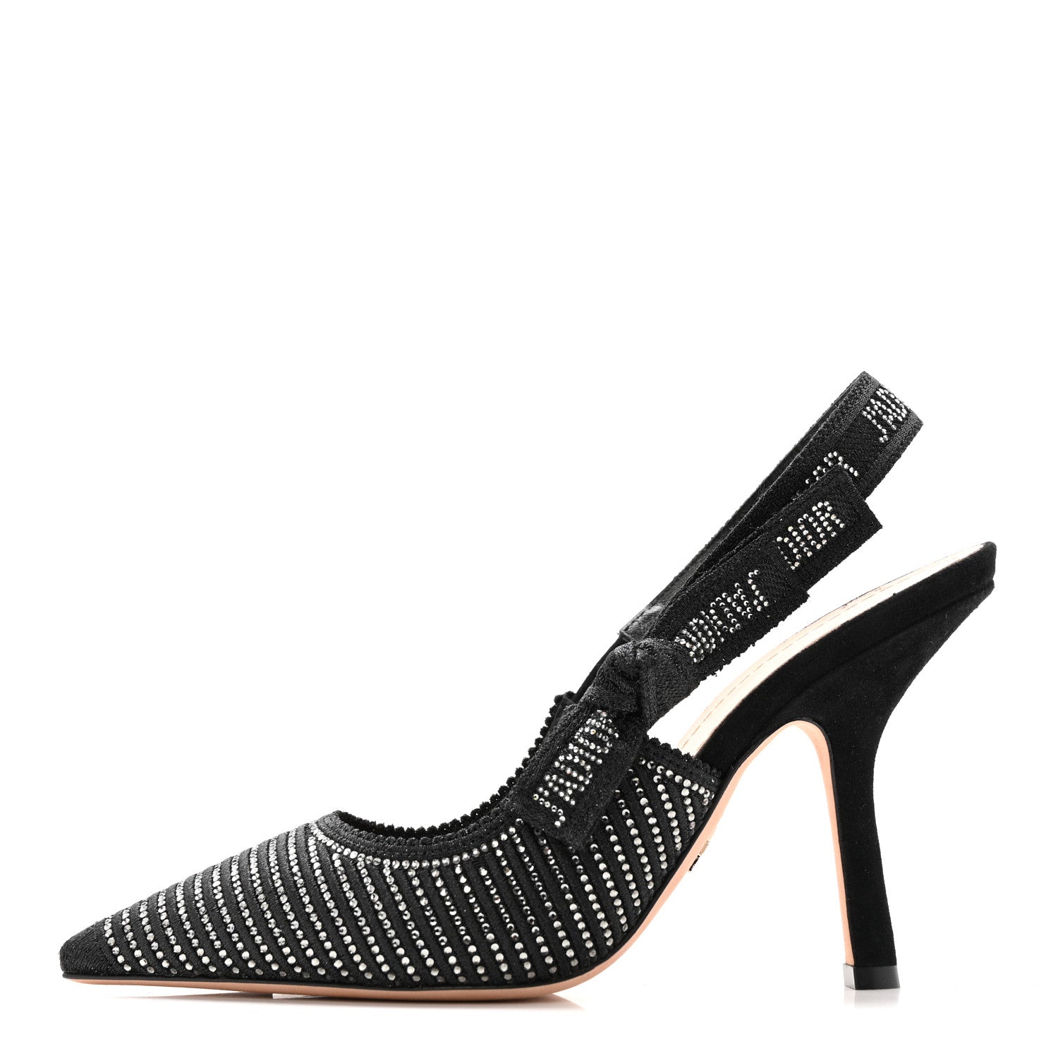 Christian Dior Cotton Laminated Strass J'Adior Slingback 100mm Pumps 37 Black 1 of 13