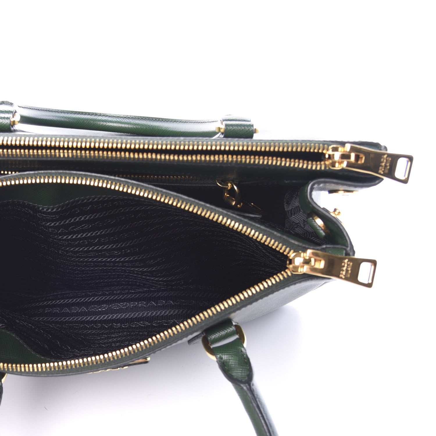 Prada Saffiano Small Galleria Double Zip Tote Smeraldo 6 of 12