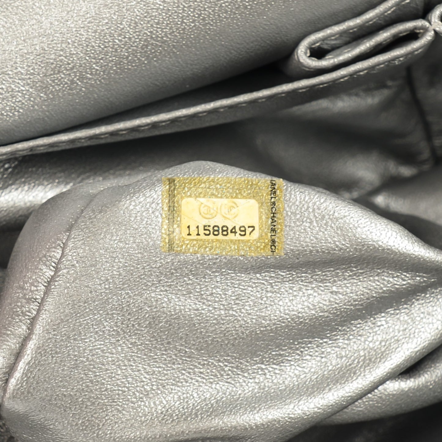 Metallic Aged Calfskin Quilted 2.55 Reissue 227 Flap Silver