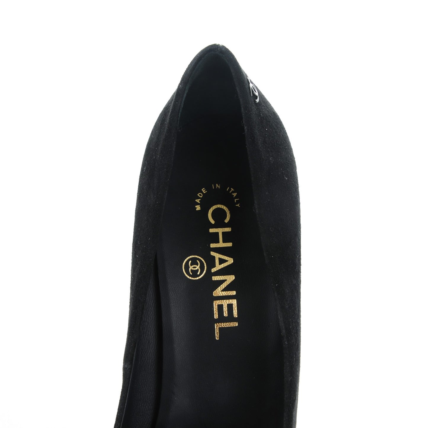 Suede Calfskin Satin Cap Toe CC Pumps 39.5 Black