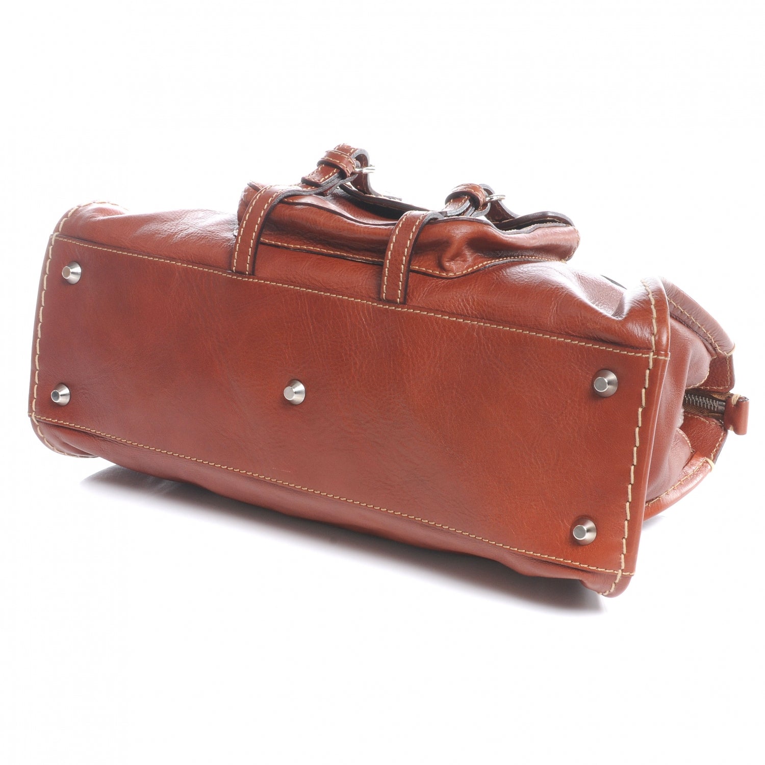Chloe Calfskin Edith Satchel Whiskey 4 of 8