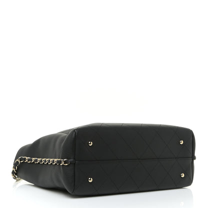 Chanel Calfskin Stitched Medium Shopping Tote Black 5 of 16