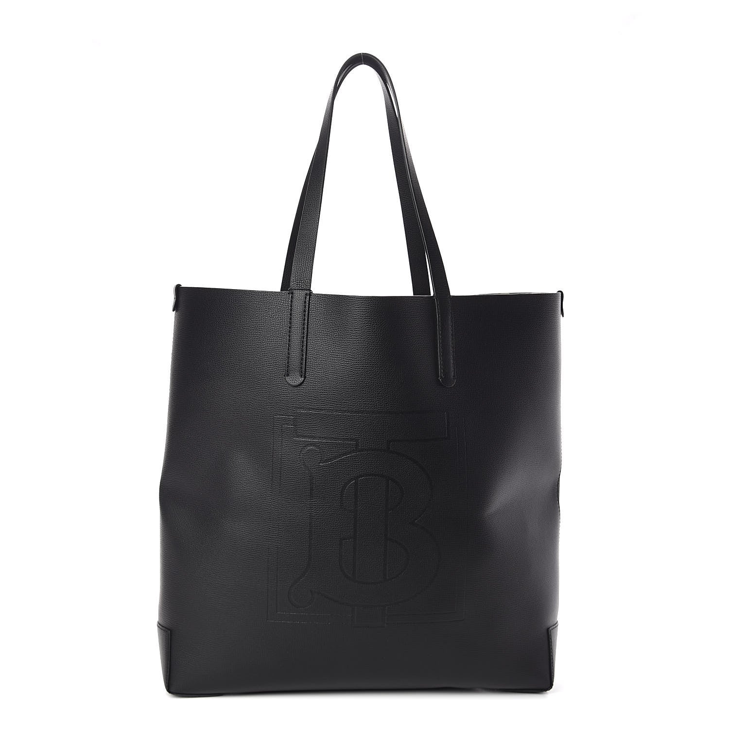Burberry Calfskin TB Motif Embossed Tote Black 1 of 8