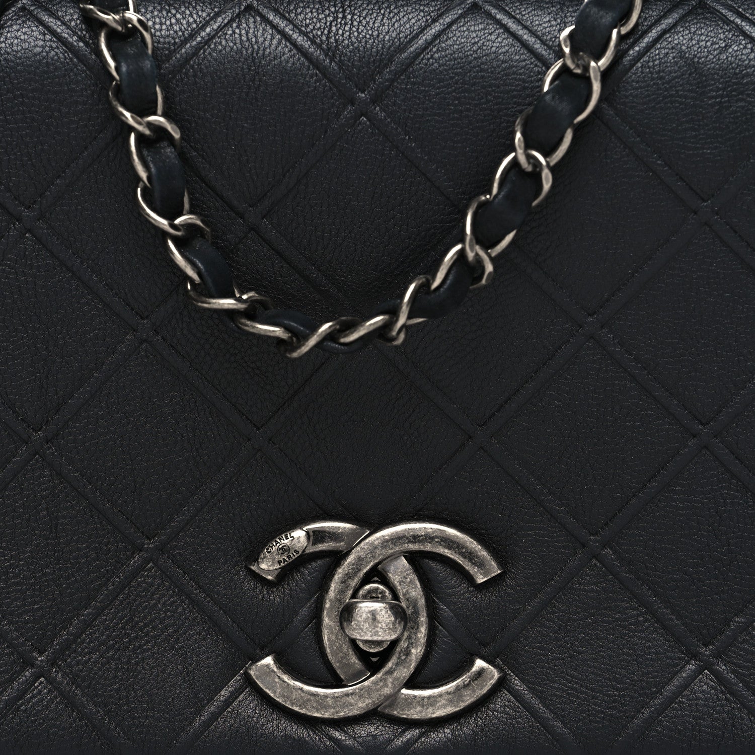 Chanel Calfskin Diamond Embossed New Chic Flap Black 8 of 11