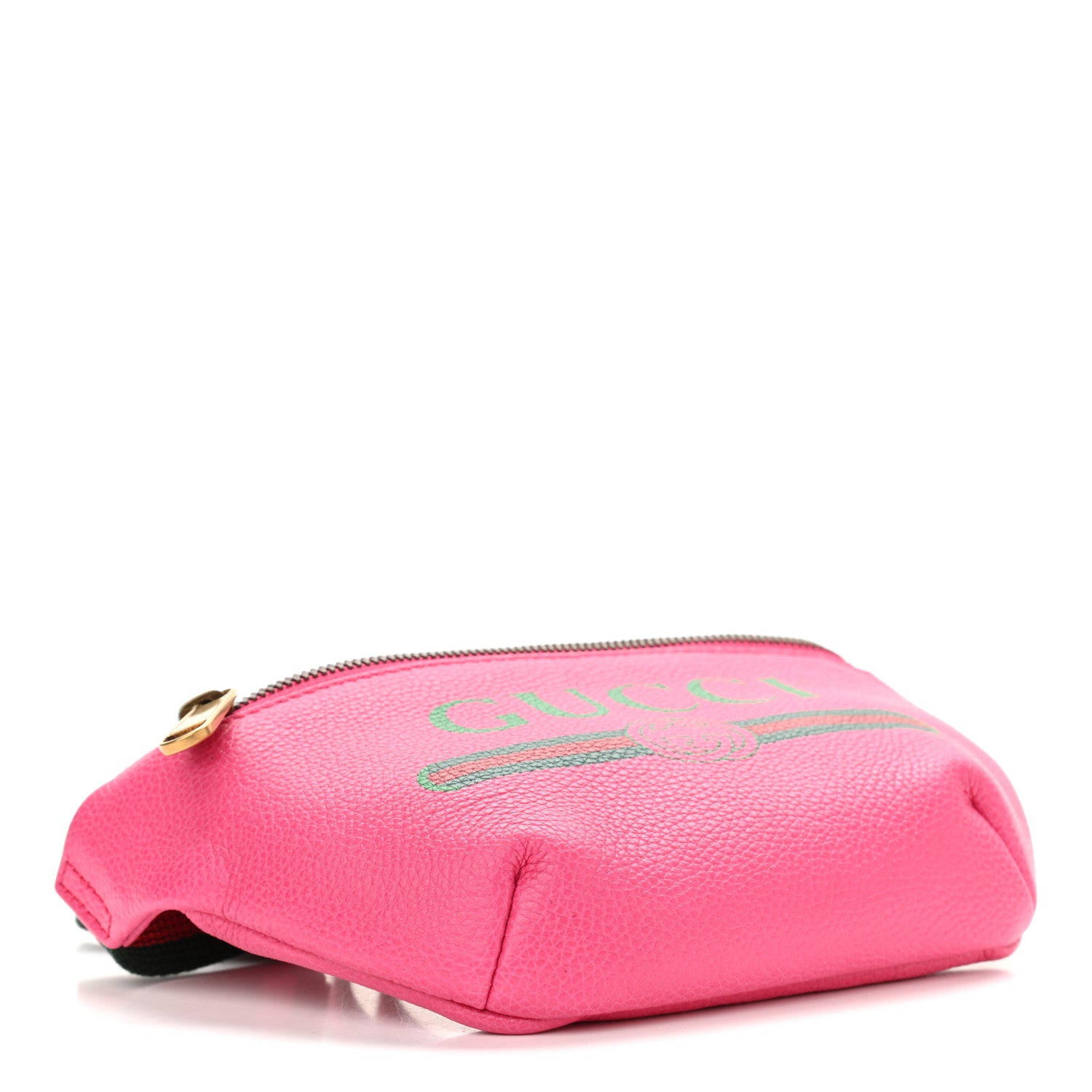 Gucci Grained Calfskin Small Logo Belt Bag Box Pink Green 4 of 10