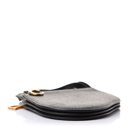 Christian Dior Grained Calfskin Saddle Pouch With Strap Black 4 of 9