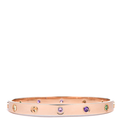 Cartier 18K Pink Gold Sapphire Garnet Amethyst LOVE Bracelet 17 3 of 8