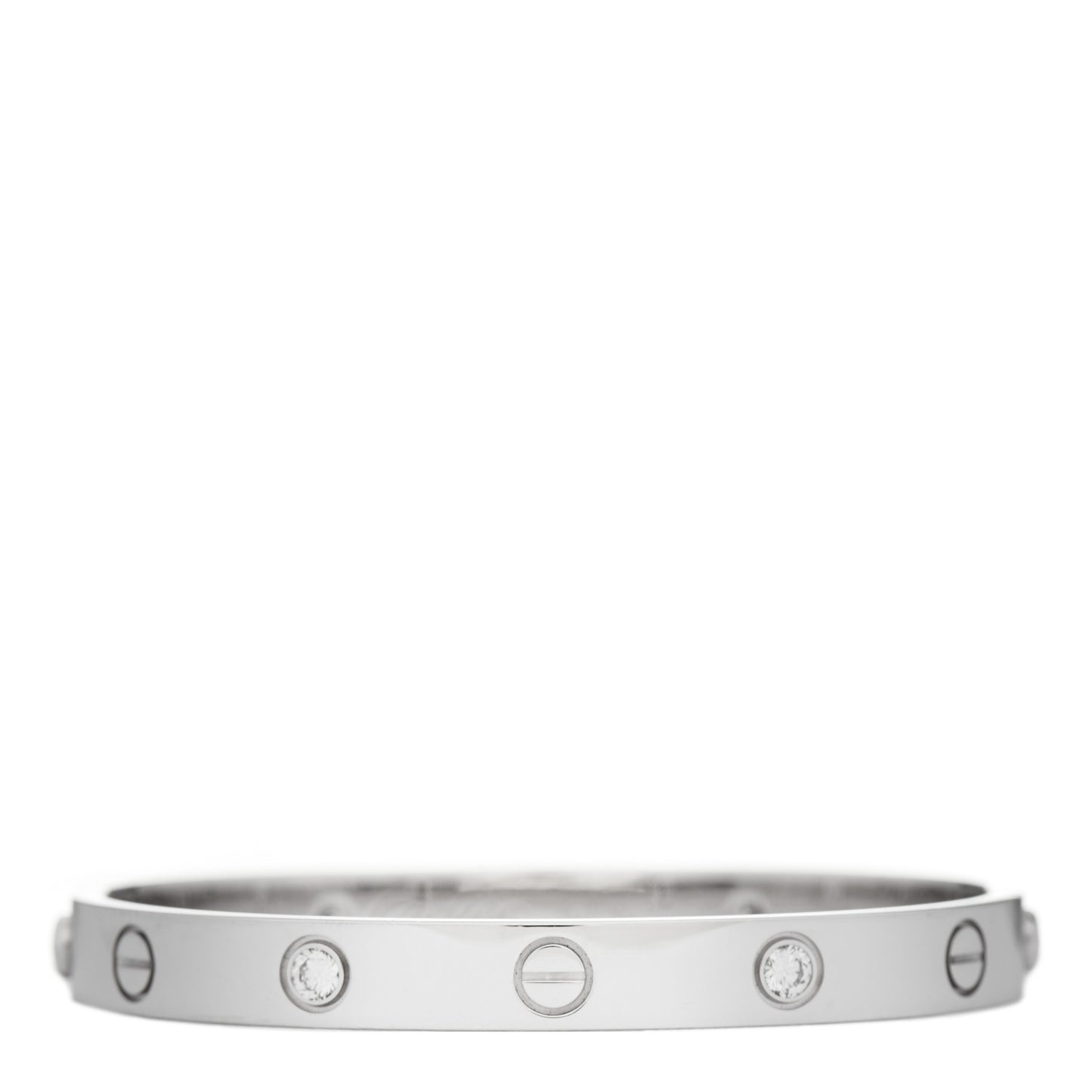 18K White Gold 4 Diamond LOVE Bracelet 16