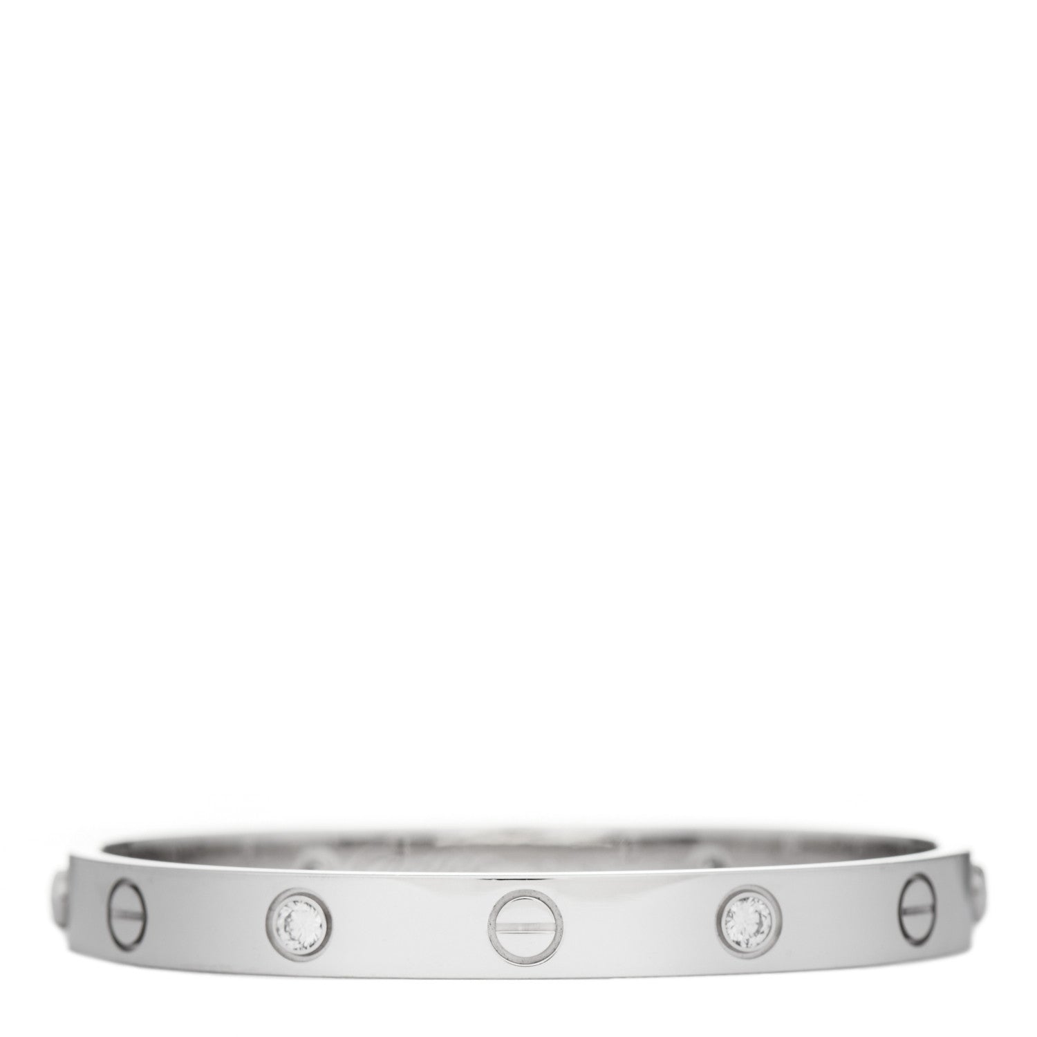 Cartier 18K White Gold 4 Diamond LOVE Bracelet 16 1 of 5