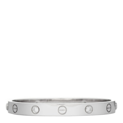 Cartier 18K White Gold 4 Diamond LOVE Bracelet 16 1 of 5
