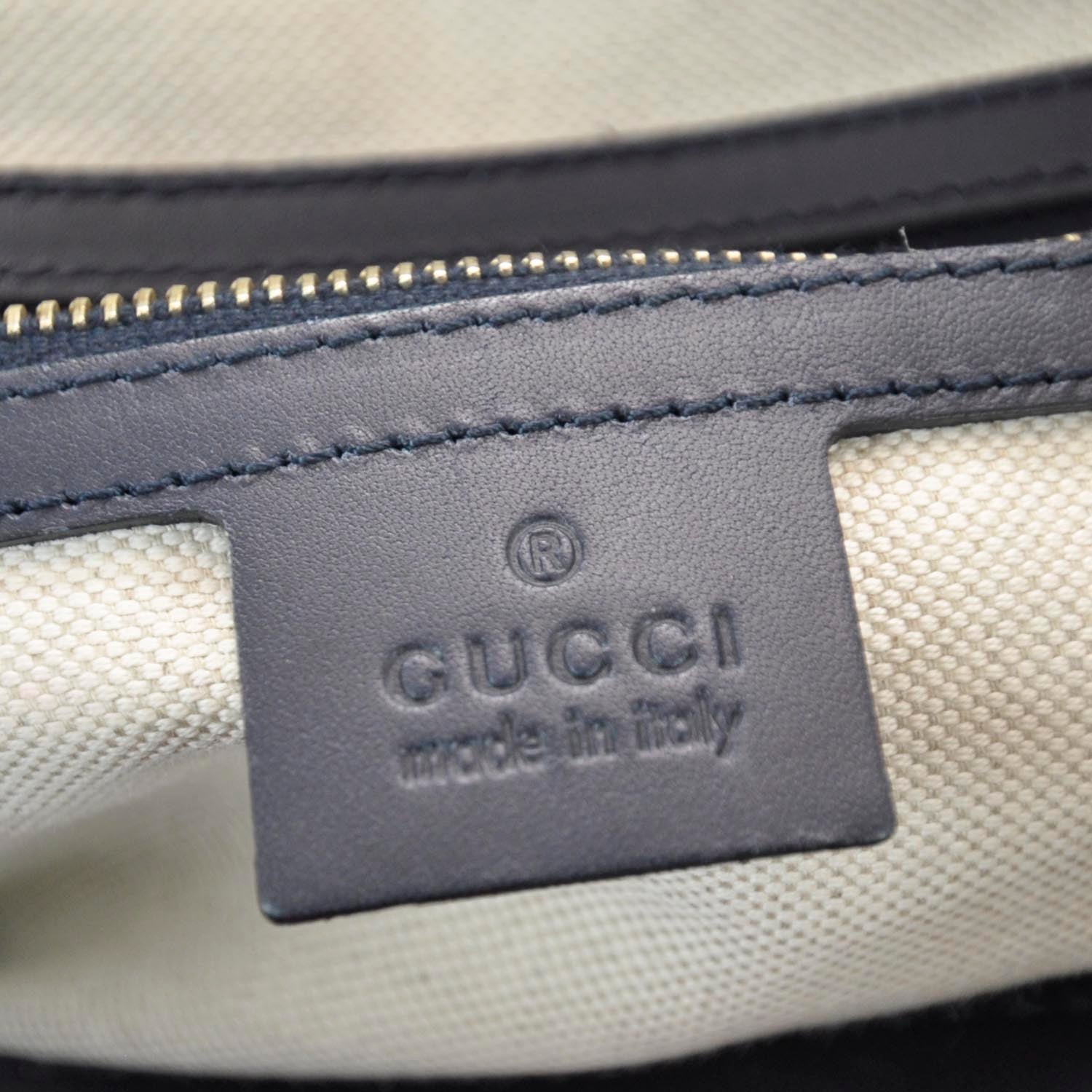 Gucci Monogram Selleria Calfskin Vintage Web Medium Boston Beige Blue 9 of 11