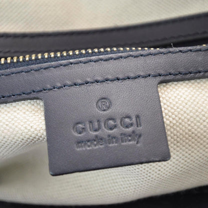 Gucci Monogram Selleria Calfskin Vintage Web Medium Boston Beige Blue 9 of 11