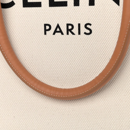 Celine Canvas Calfskin Horizontal Cabas Natural Tan 9 of 9