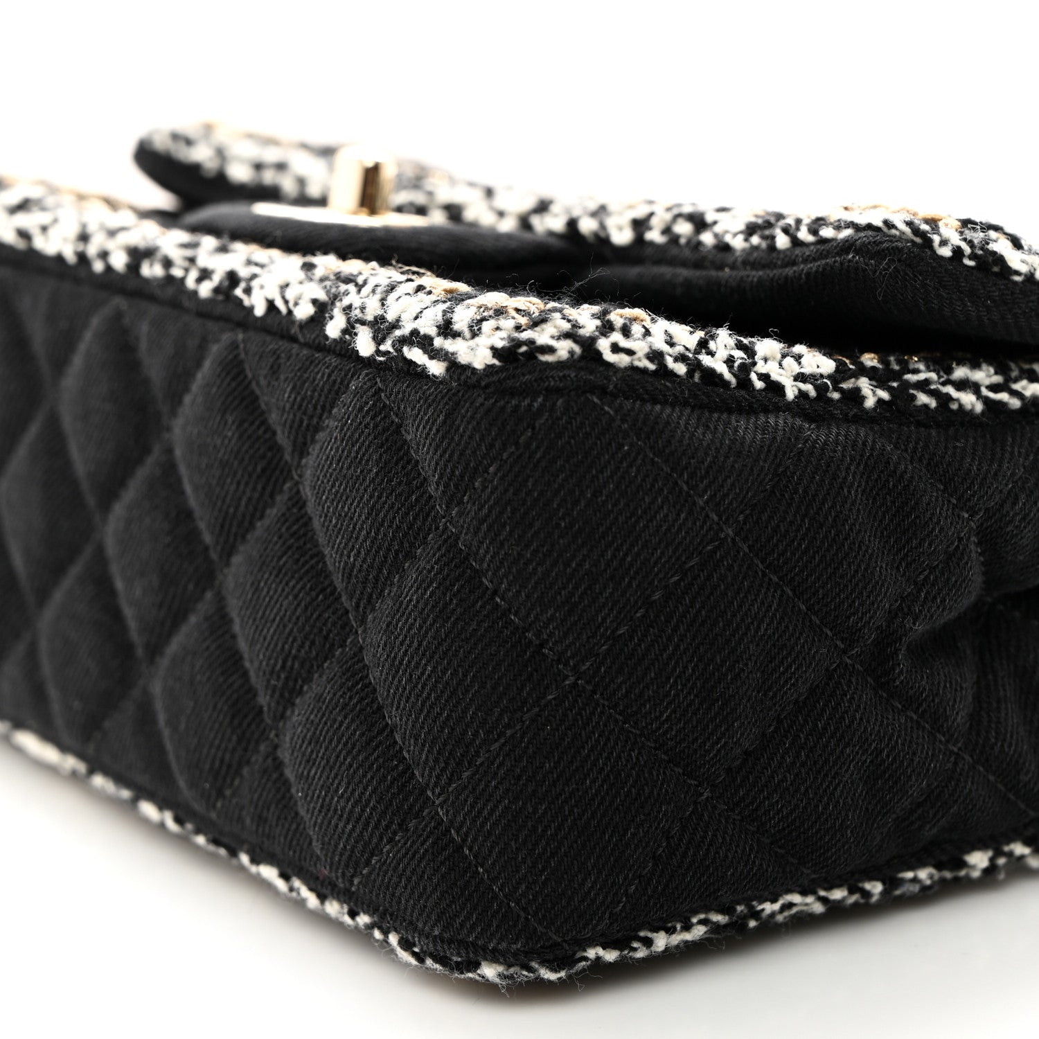 Chanel Denim Braided Mini Rectangular Flap Bag Black Gold 10 of 11