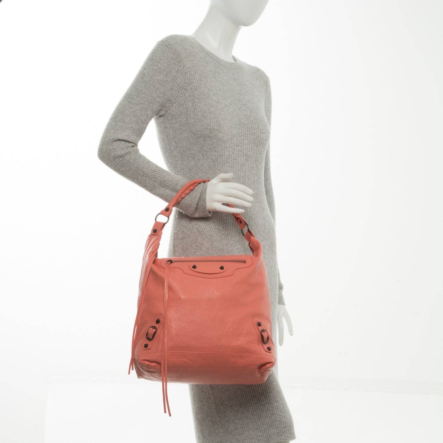 Agneau Classic Hardware Day Hobo Rose Azalee
