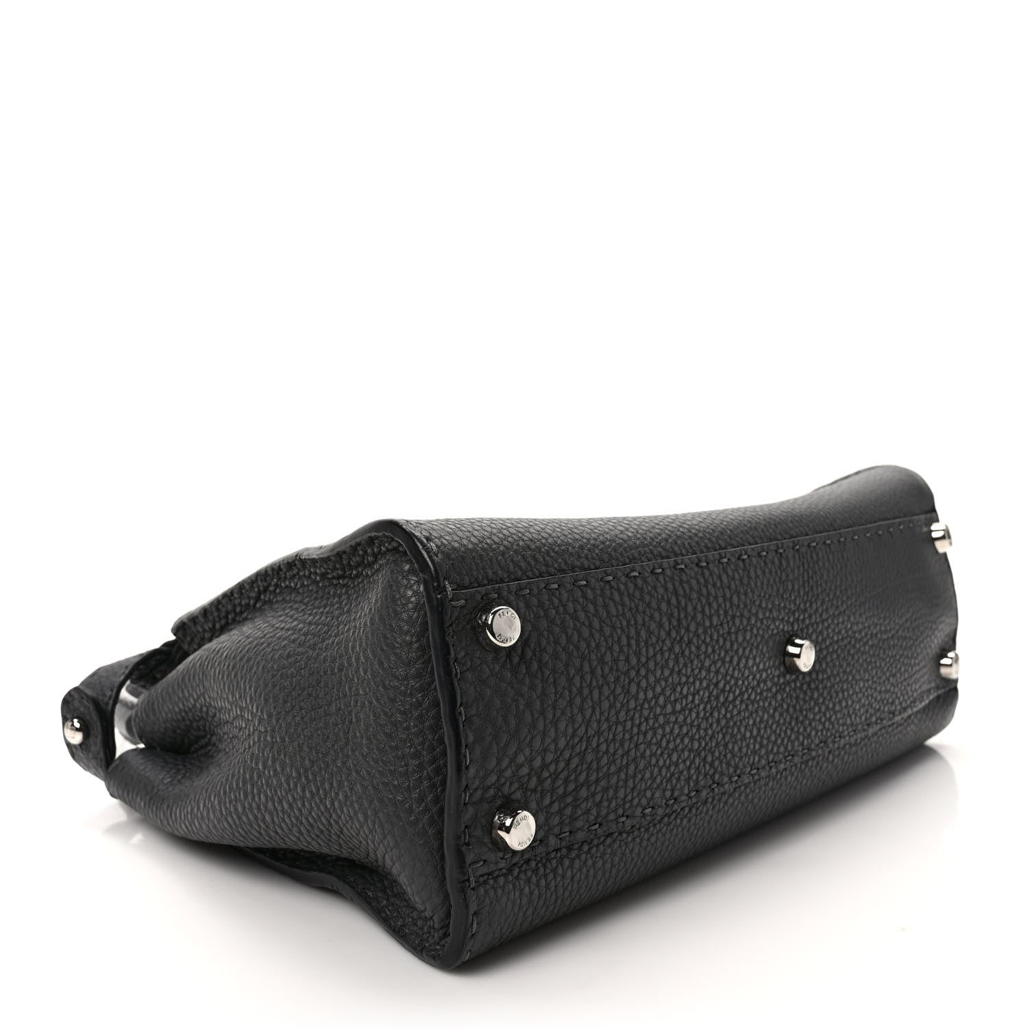 Fendi Cuoio Romano Selleria Bi-Color Medium Peekaboo Iconic Satchel Asfalto Latte 4 of 8