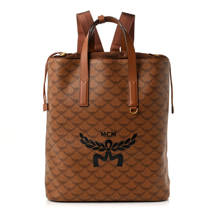 MCM Lauretos Calfskin Medium Himmel Drawstring Backpack Cognac 1 of 10