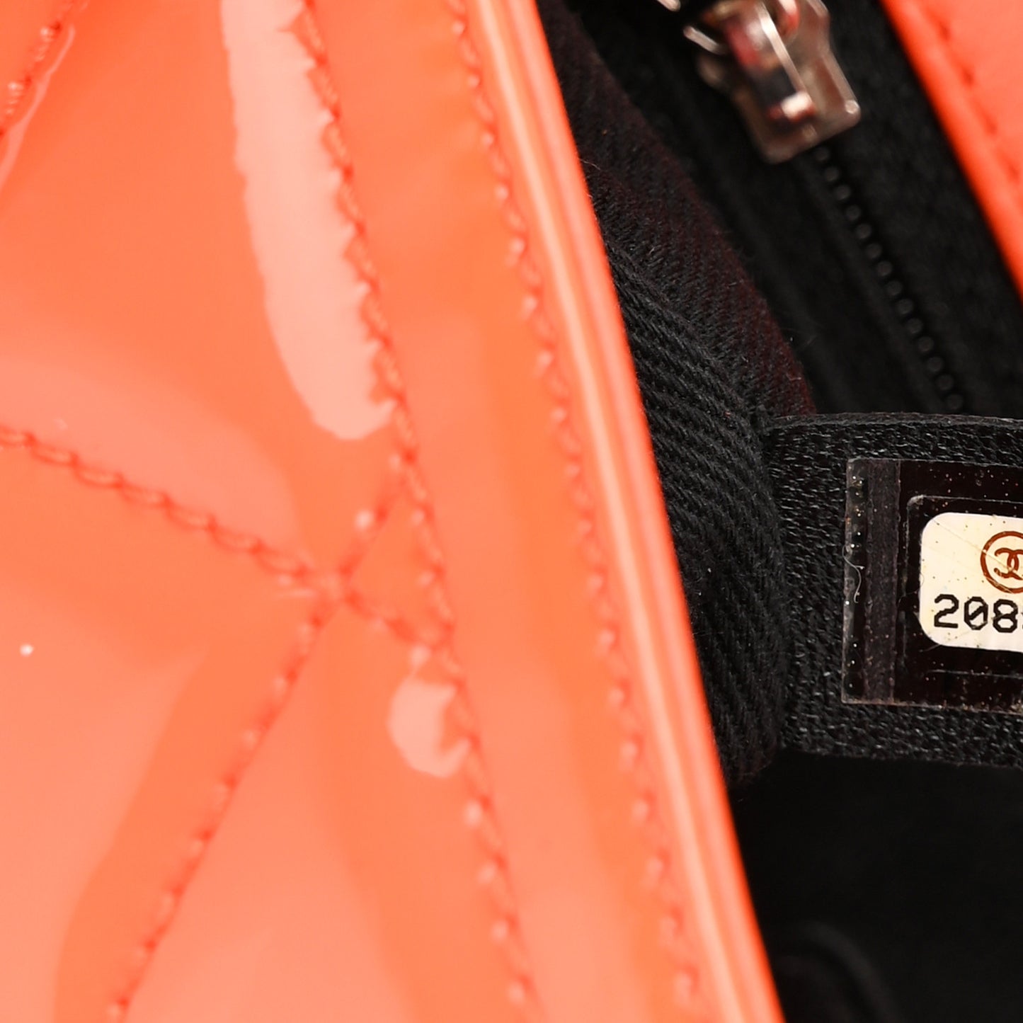 Patent Quilted Small Coco Shine Flap Orange