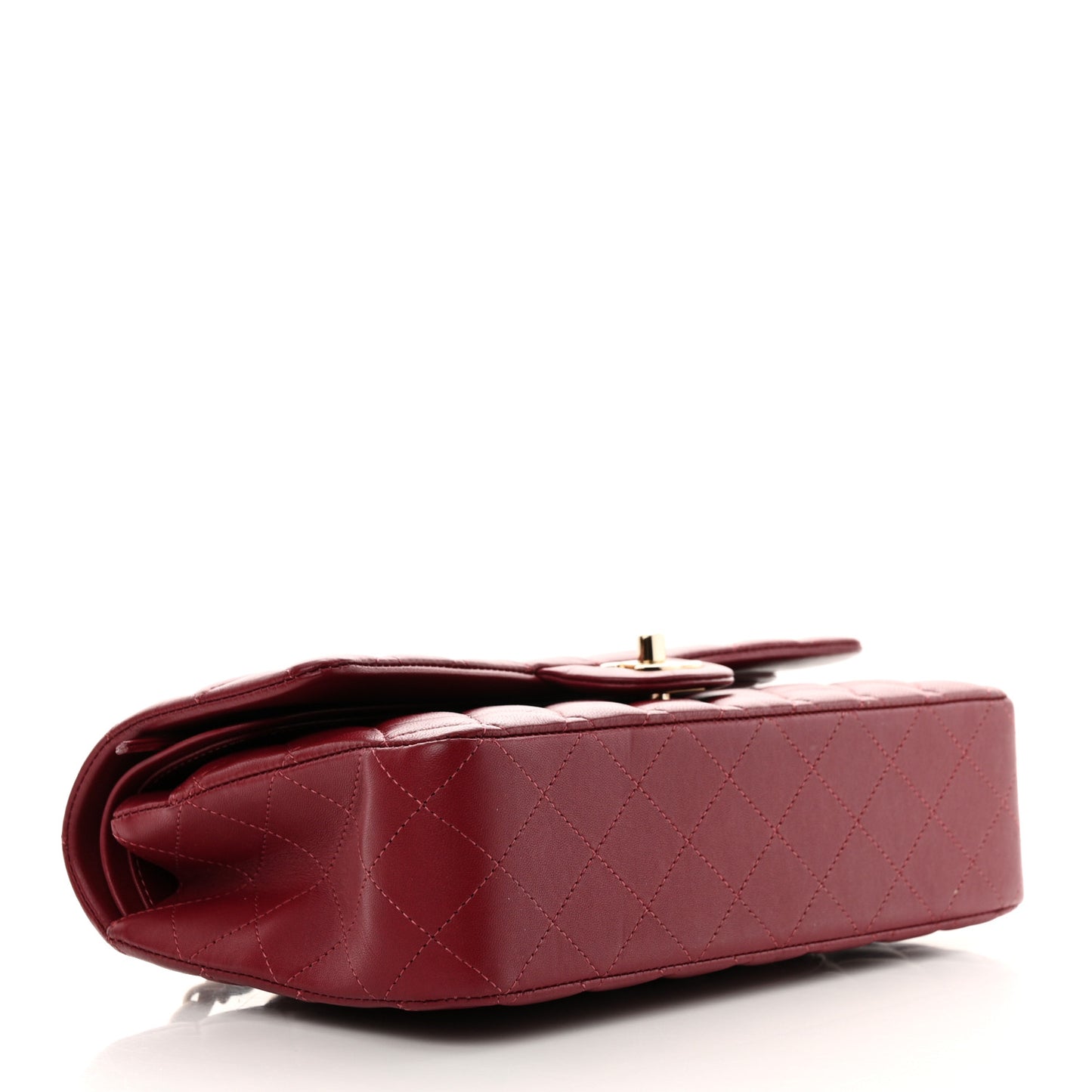 Lambskin Quilted Medium Double Flap Burgundy