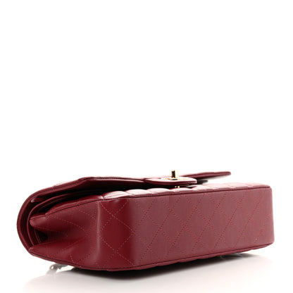 Chanel Lambskin Quilted Medium Double Flap Burgundy 4 of 15