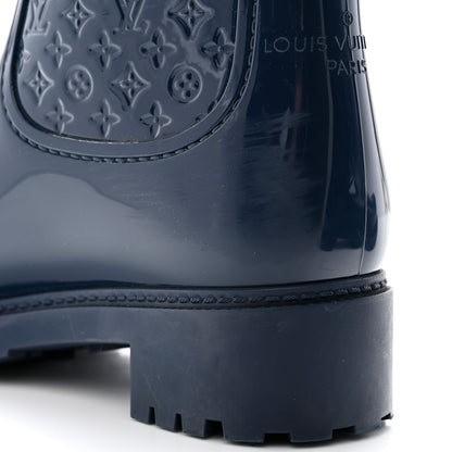 Louis Vuitton Rubber Embossed Monogram Splash Rain Boots 36 Blue 14 of 14