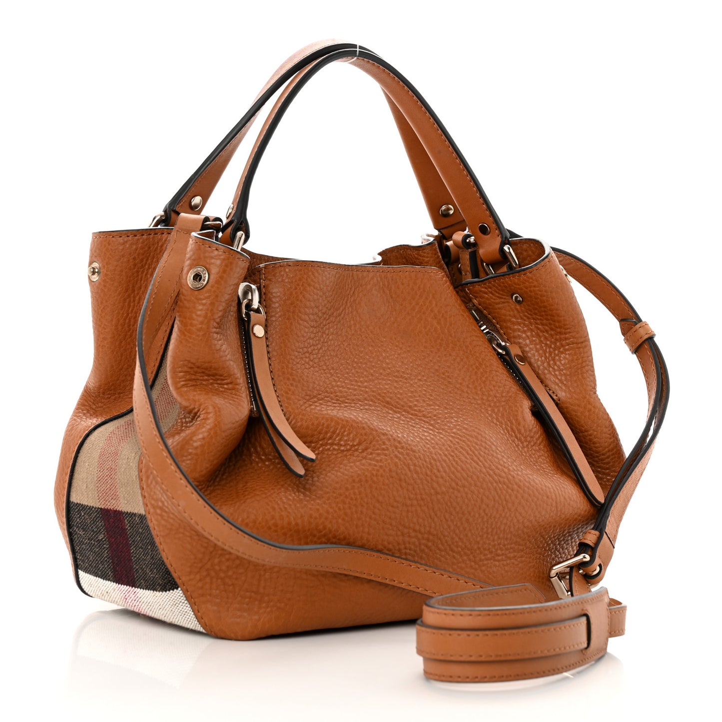 Grainy Calfskin House Check Small Maidstone Saddle Brown