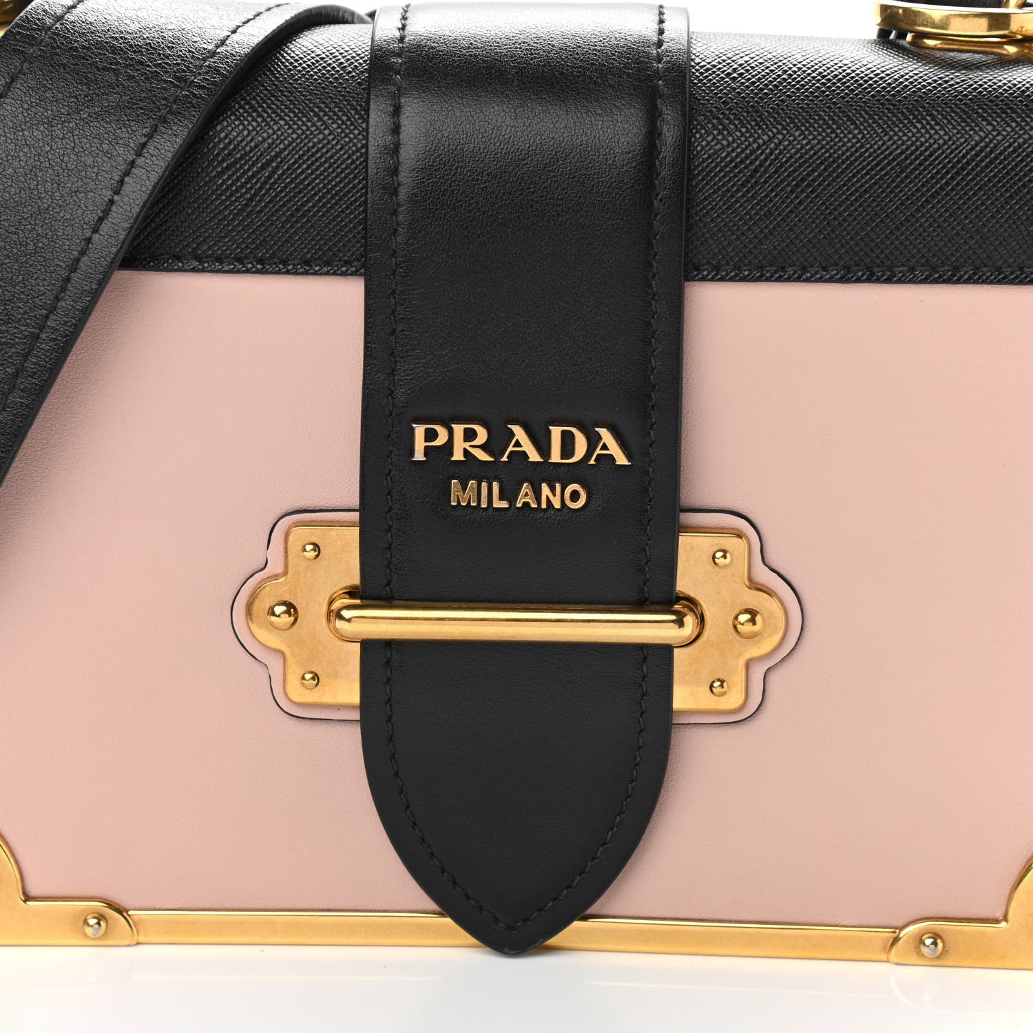 Prada City Calf Saffiano Cahier Bag Cipria Black 7 of 11