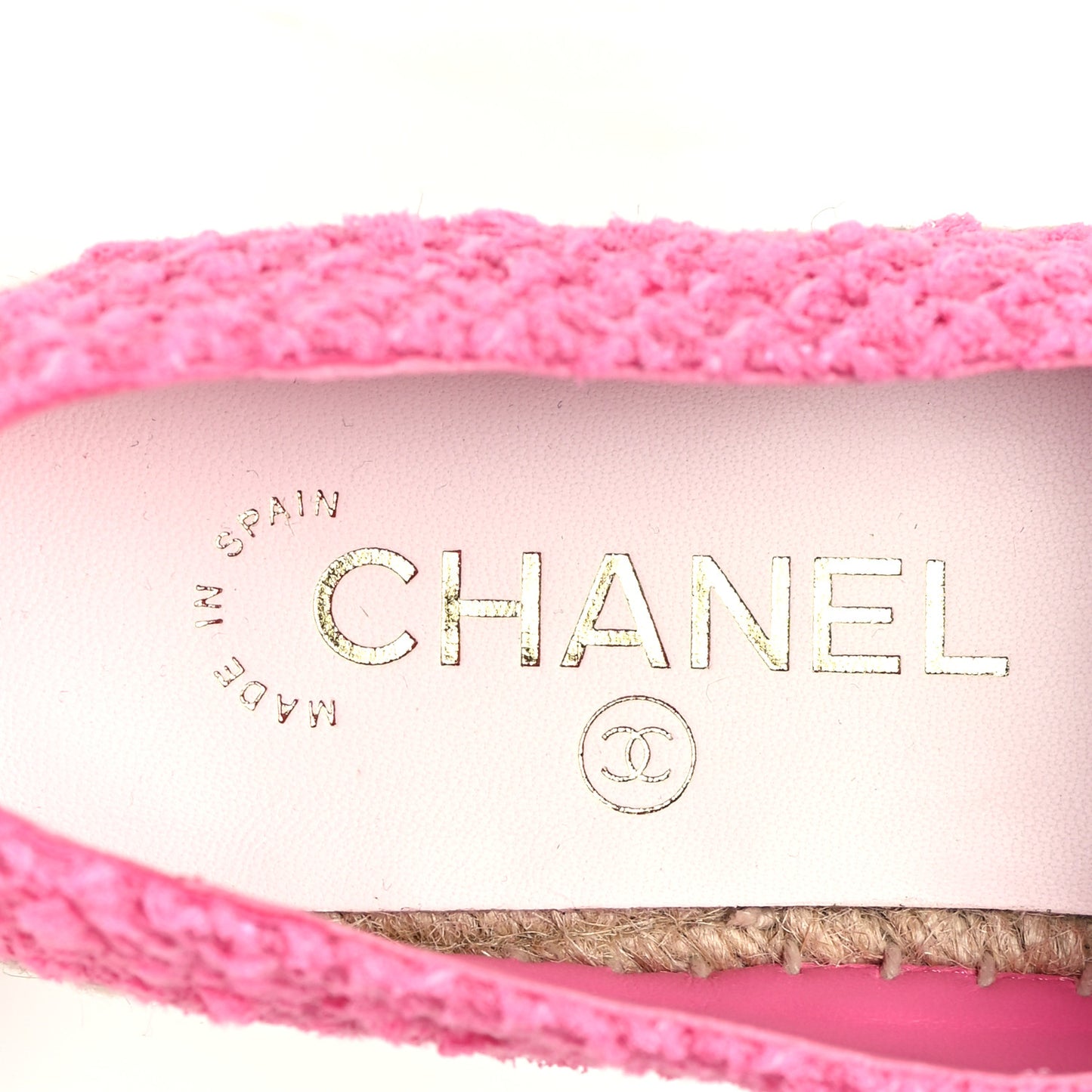 Tweed Lambskin CC Espadrilles 36 Pink