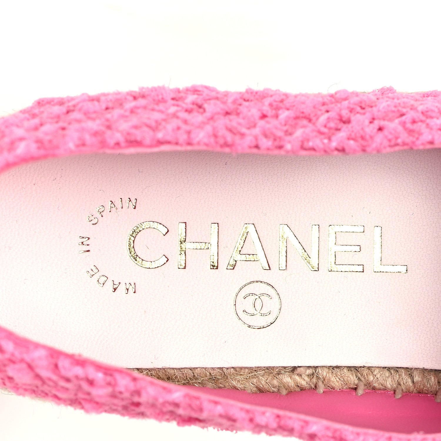 Chanel Tweed Lambskin CC Espadrilles 36 Pink 8 of 10