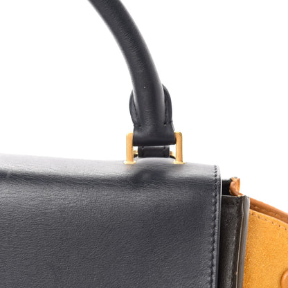 Celine Smooth Calfskin Suede Medium Tri-Color Trapeze Mustard 8 of 13