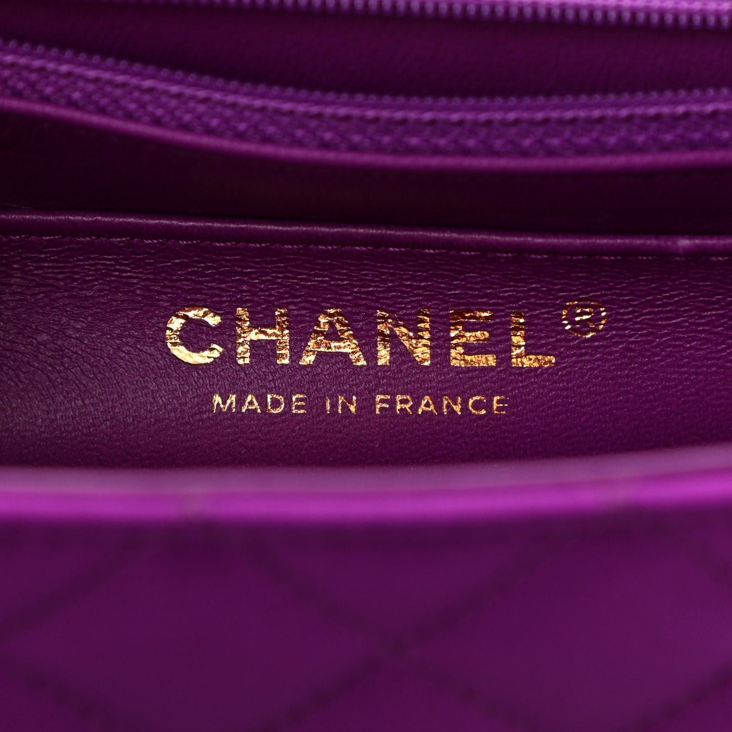 Satin Quilted Mini Rectangular Flap Purple