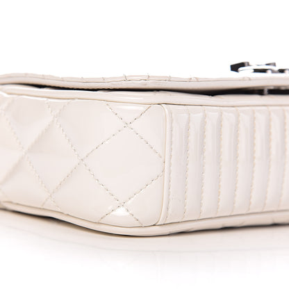 Chanel Patent Quilted Small Coco Boy Flap White 9 of 13