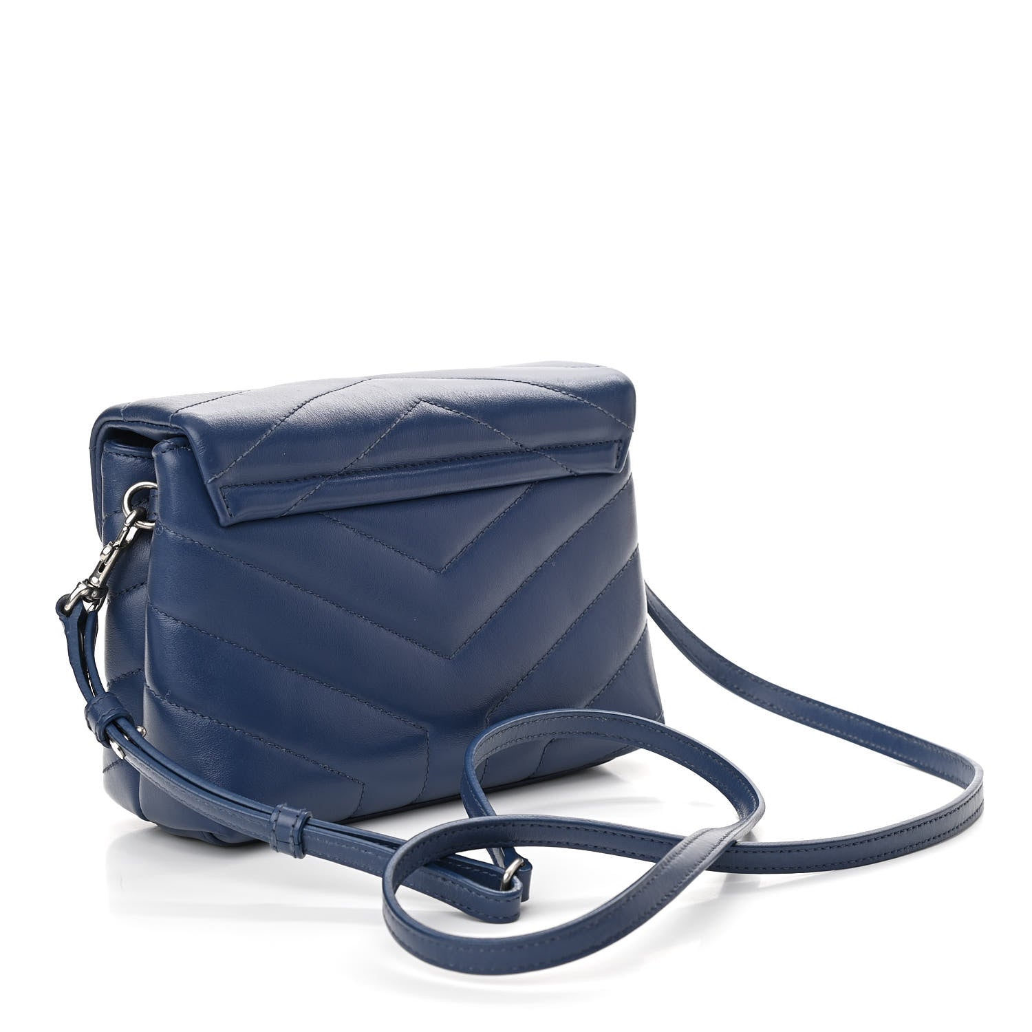 Saint Laurent Calfskin Y Quilted Monogram Toy Loulou Crossbody Bag New Cobalt 2 of 10