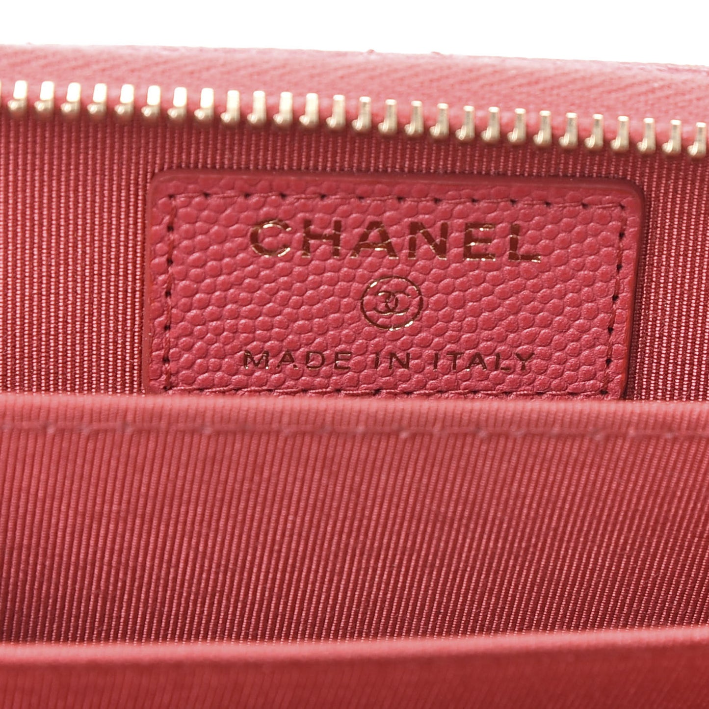 Caviar Quilted Zip Coin Purse Pink