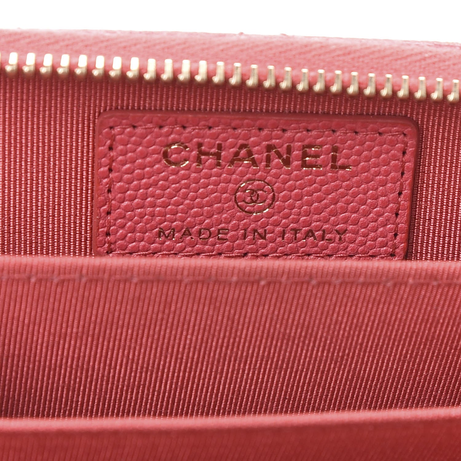 Chanel Caviar Quilted Zip Coin Purse Pink 9 of 12