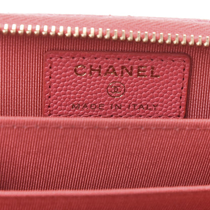 Chanel Caviar Quilted Zip Coin Purse Pink 9 of 12