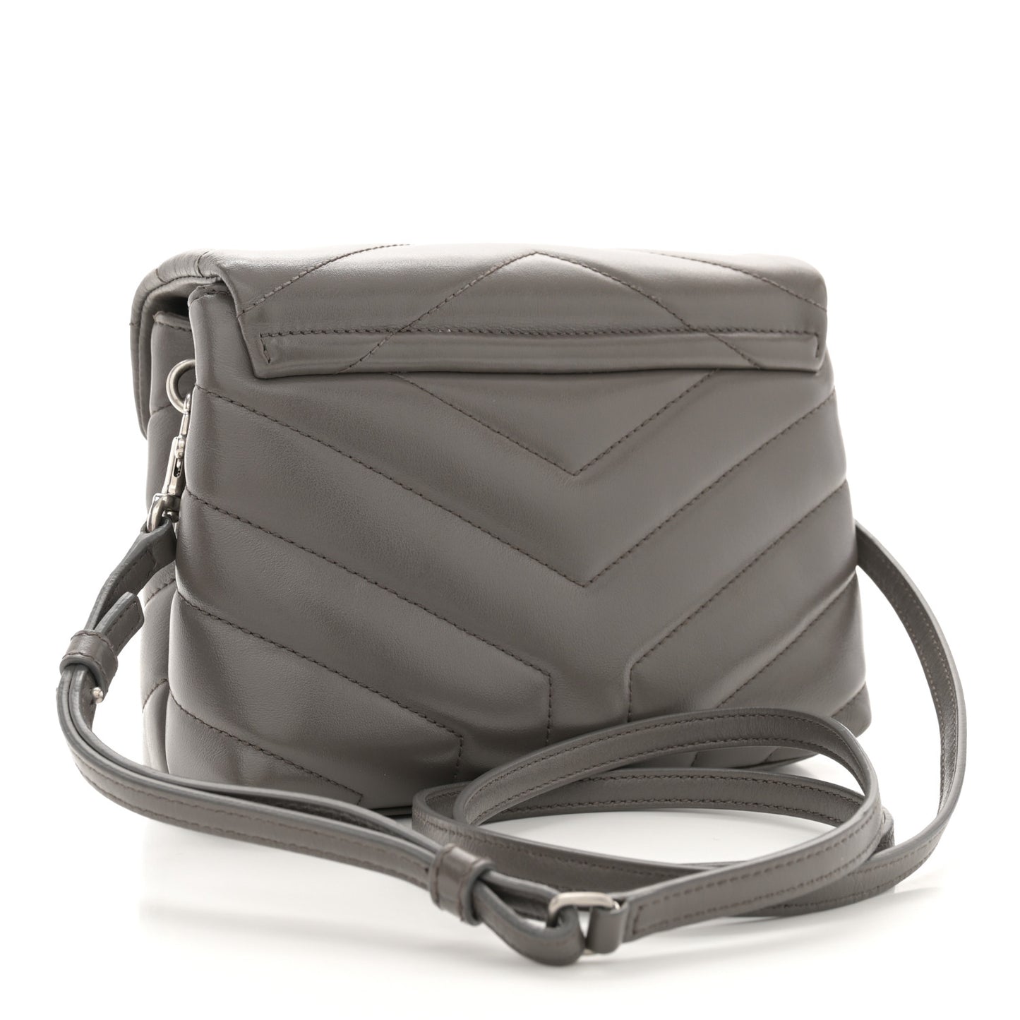 Calfskin Y Quilted Monogram Toy Loulou Crossbody Bag Grey Kaki