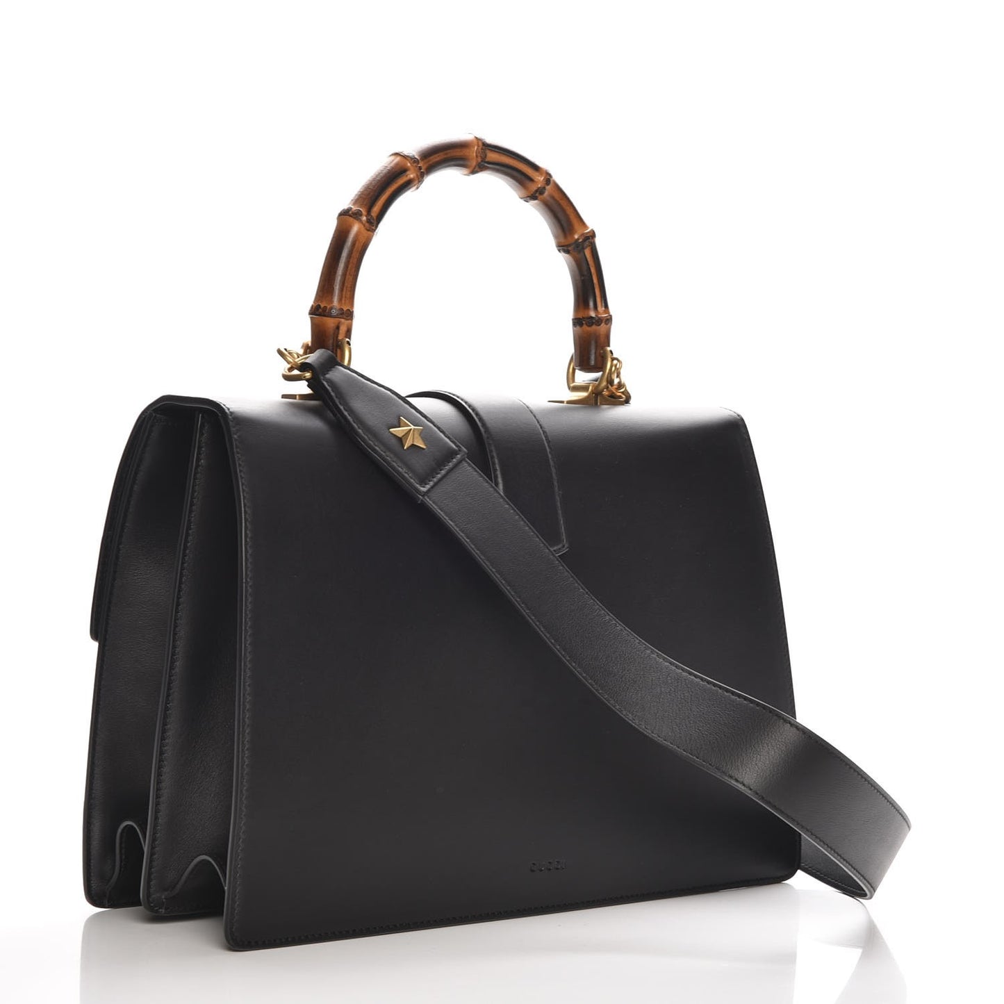 Calfskin Bamboo Web Large Dionysus Top Handle Bag Black Bright Evergreen Hibiscus Red
