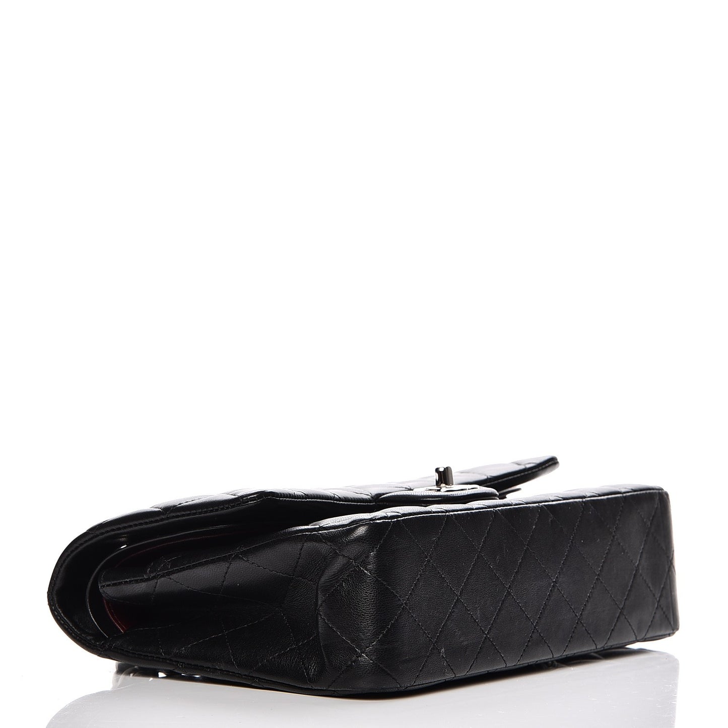 Lambskin Quilted Medium Double Flap Black