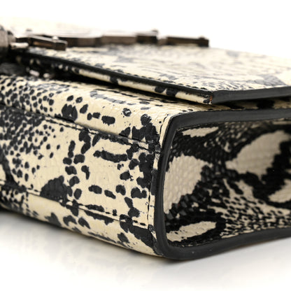 Saint Laurent Calfskin Snakeskin Embossed Small Classic Monogram Kate Tassel Satchel White Black 9 of 9