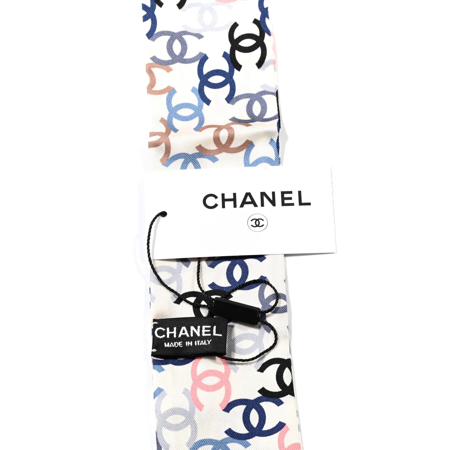 Silk CC Slim Bandeau Scarf Ecru Multicolor