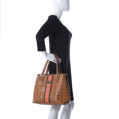 MCM Visetos Crocodile Embossed Shopper Tote Cognac 2 of 13