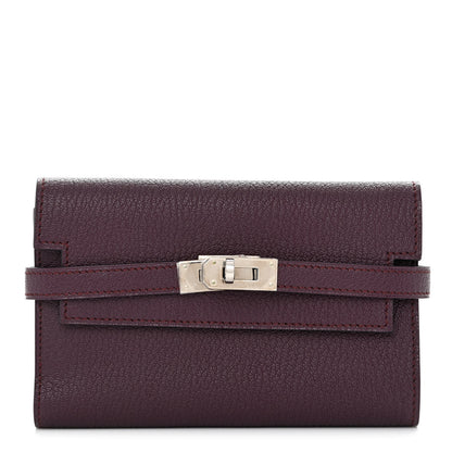 Hermes Chevre Mysore Medium Kelly Wallet Prune 1 of 10