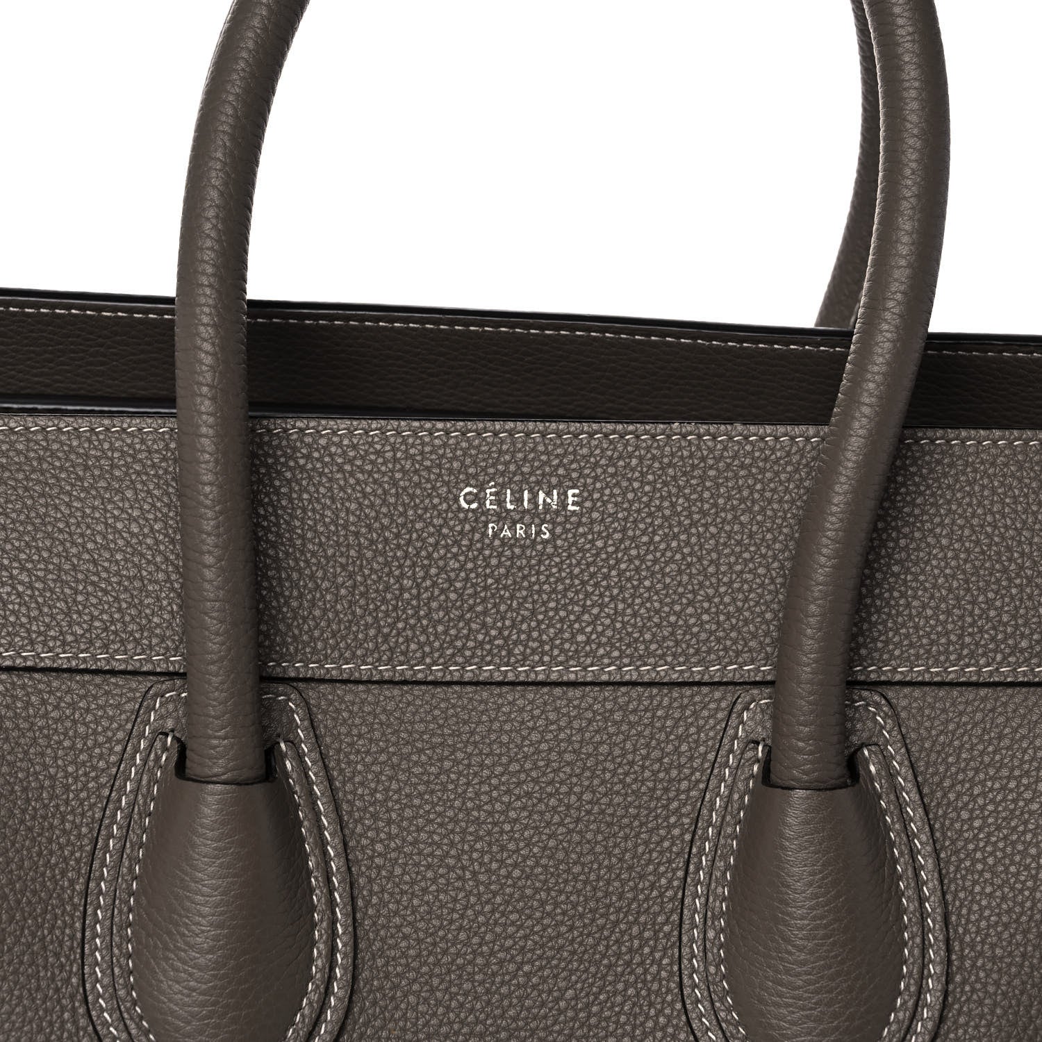 Celine Drummed Calfskin Mini Luggage Souris 7 of 12