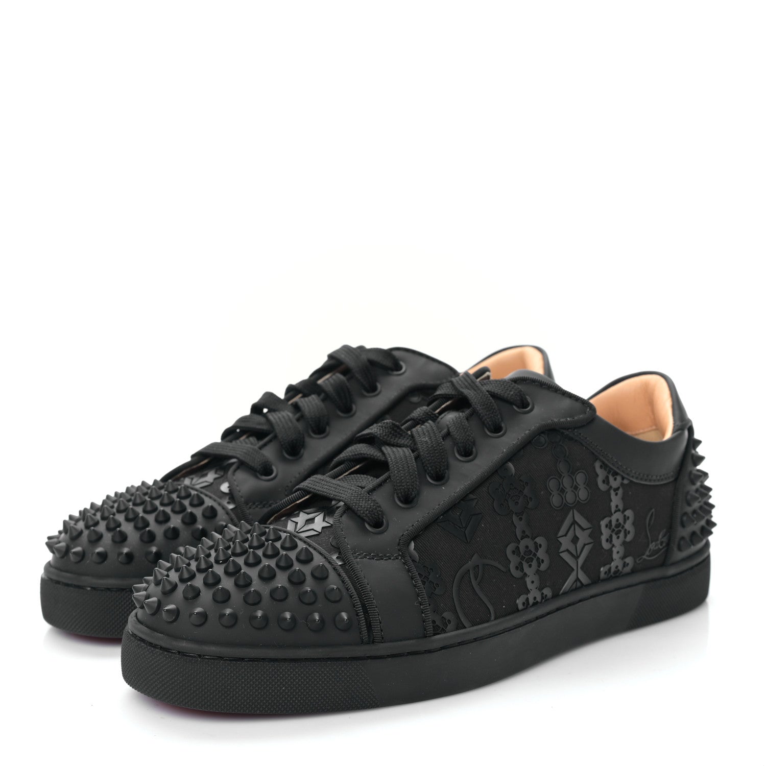 Christian Louboutin Calfskin Loubinetic Mens Seavaste 2 Orlato Flat Sneakers 42 Black 3 of 8