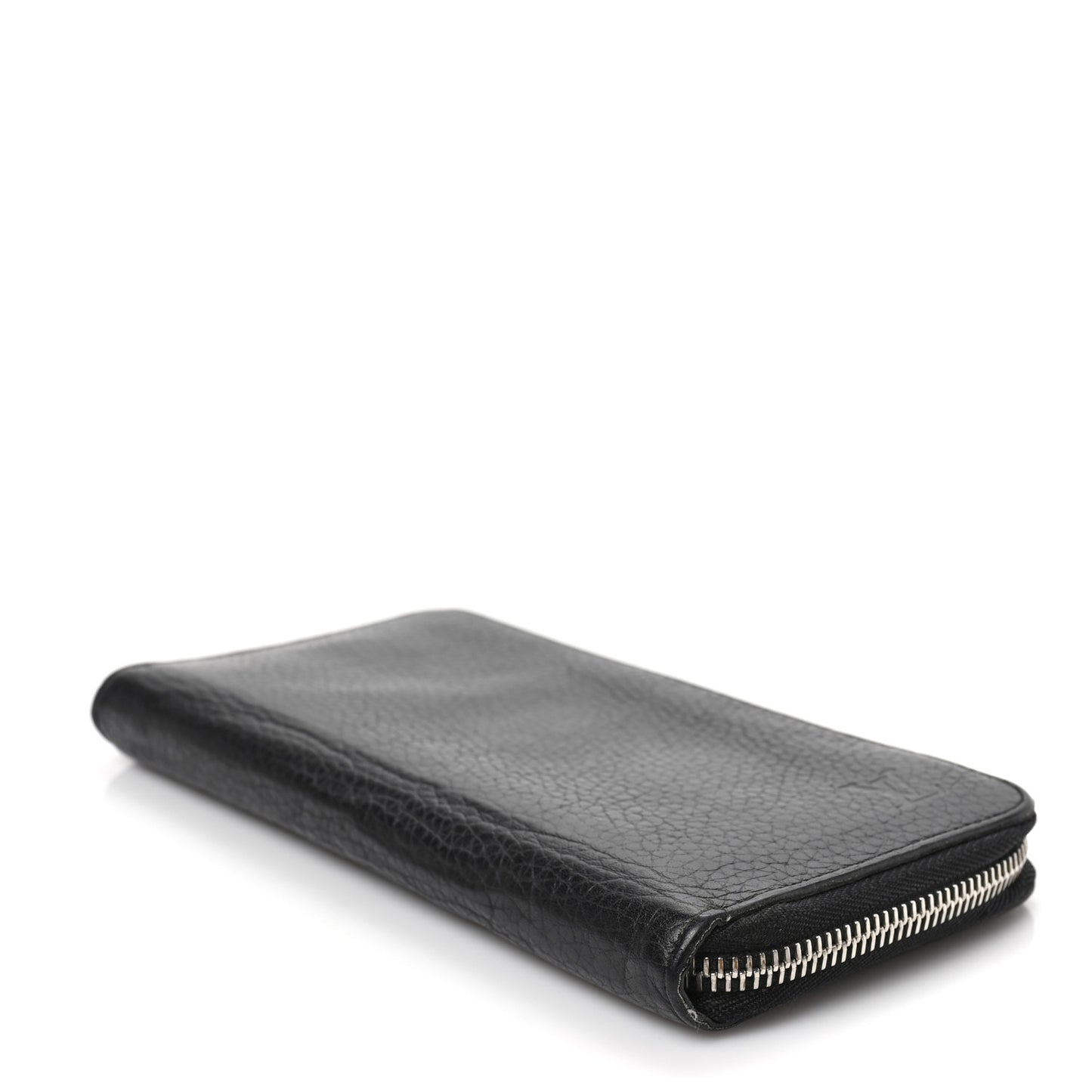 Taurillon Vertical Zippy Wallet Black